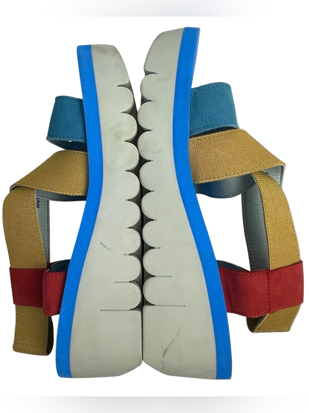 FLY London Sling-Back Sandals YABI922FLY LIPSTICK Red/Yellow/Blue 38 7.5-8 READ - Picture 10 of 15
